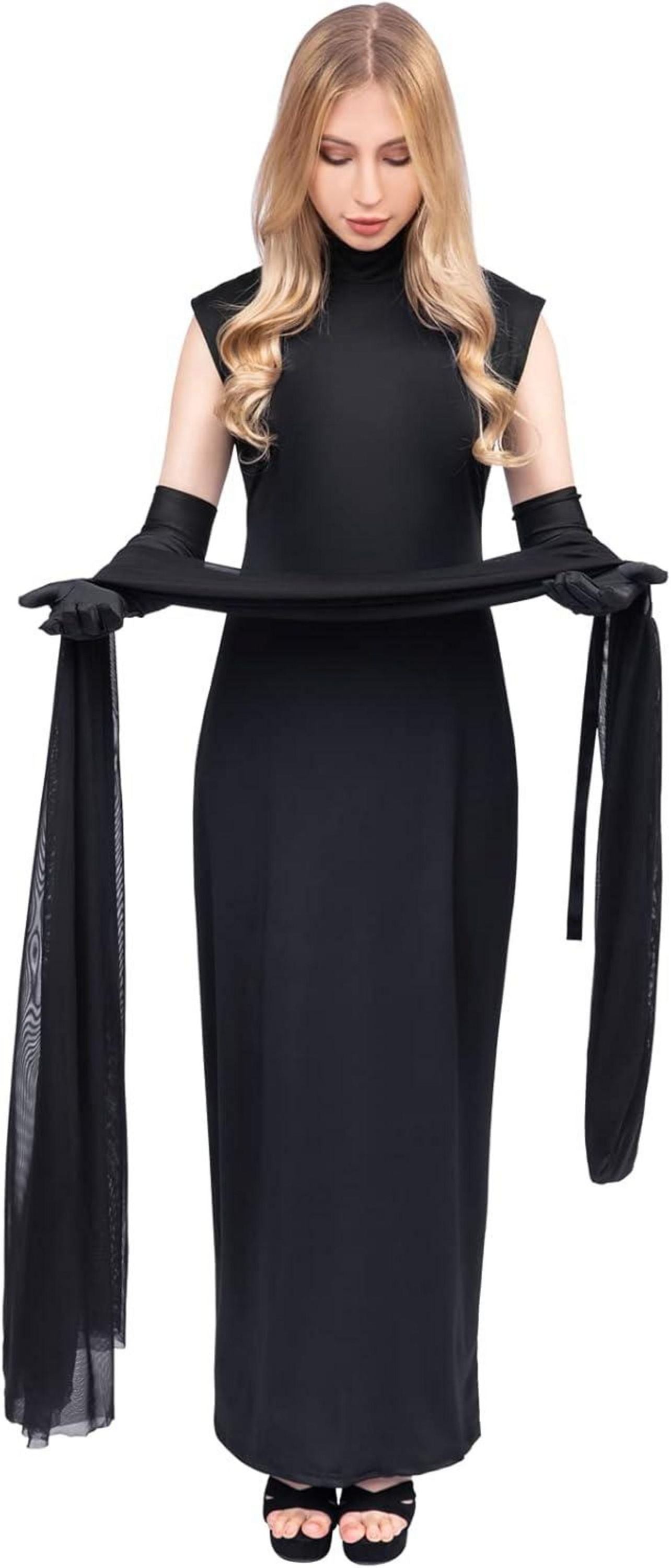 Halloween Kostüm Damen Geister Geisterbraut Schwarze Vampir XXL