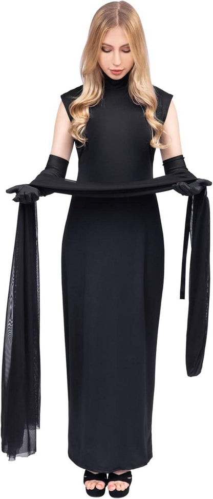 Halloween Kostüm Damen Geister Geisterbraut Schwarze Vampir XXL