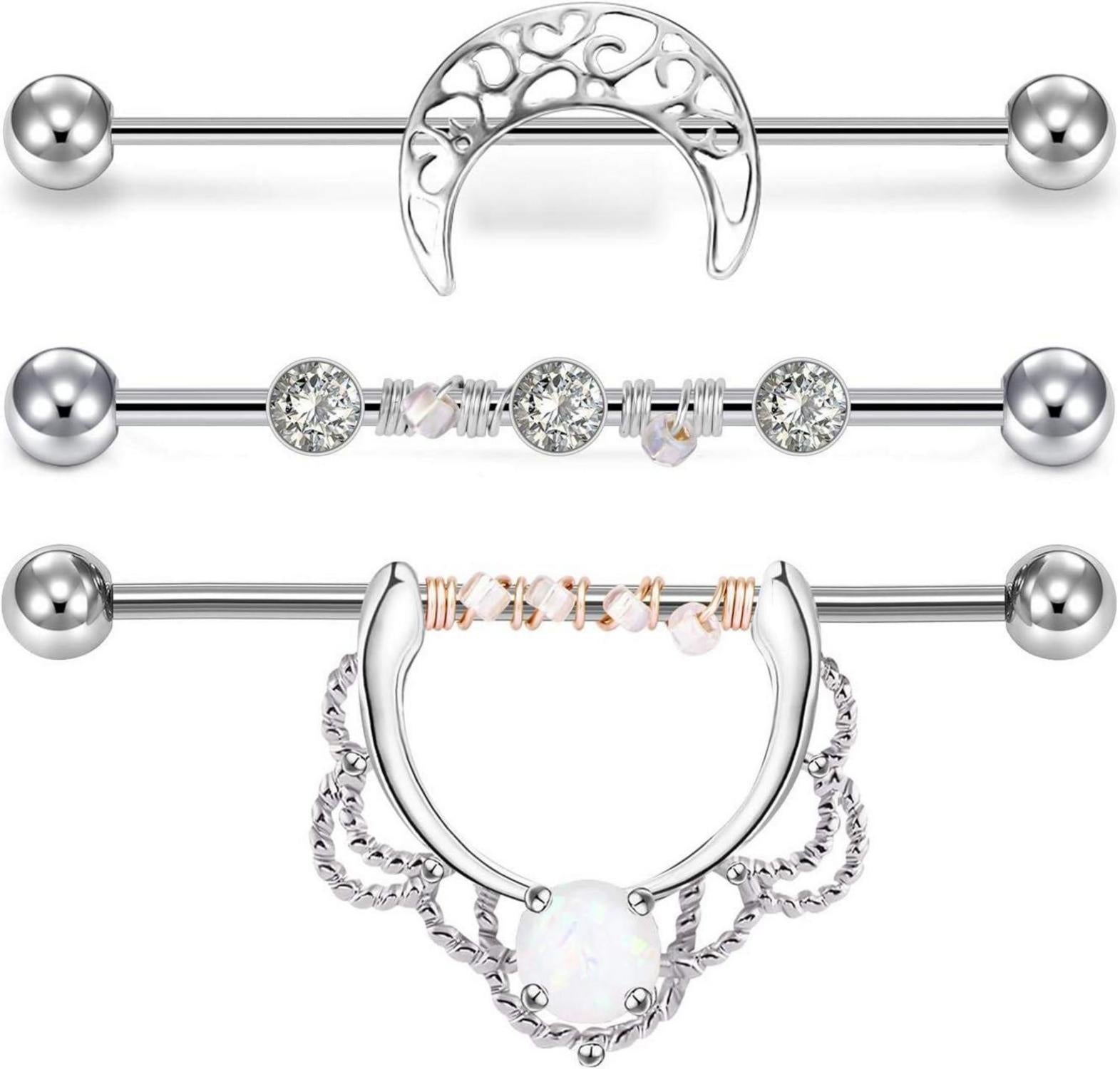 Mayhoop 3-6 STK 6 Stil 14 Gauge Industrial Piercings 38mm Edelstahl