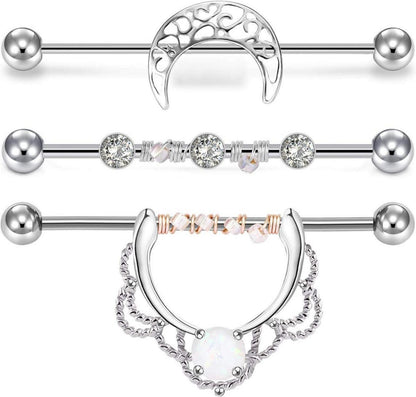 Mayhoop 3-6 STK 6 Stil 14 Gauge Industrial Piercings 38mm Edelstahl
