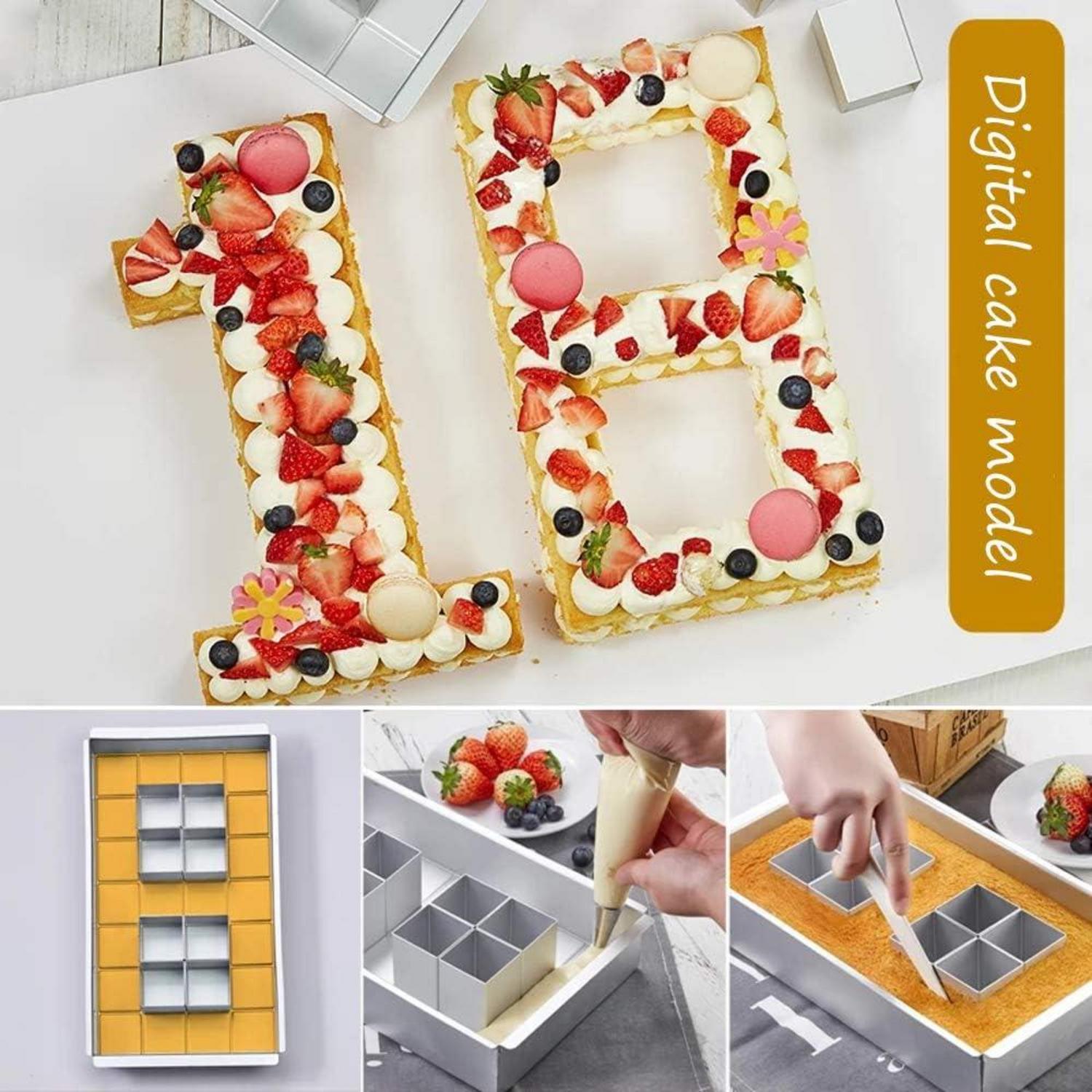 Große Zahlen Backform Aluminium verstellbar Antihaft - DIY Geburtstag