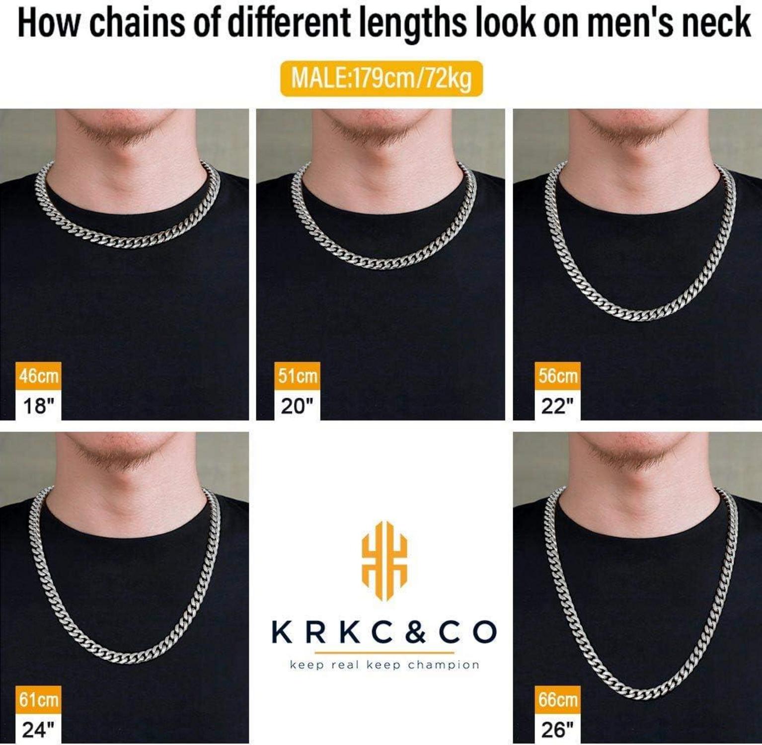 Herren Panzerkette 10/12/14mm Gold/Weißgold beschichtet Cuban Link Chain 45.7cm