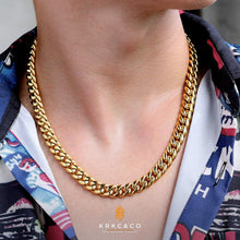 Herren Panzerkette 18K Gold Cuban Link Chain 10mm 45.7cm