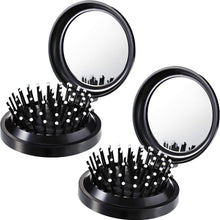 2er Pack Faltbare Haarbürsten mit Reise Spiegel Tasche Haarbürste Mini