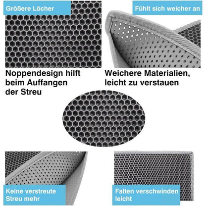 Pieviev Katzenklo Matte Waben Design wasserdichte Doppelte