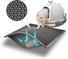 Katzenklo Matte - Wasserdichtes Waben Design - Grau 61x38 cm