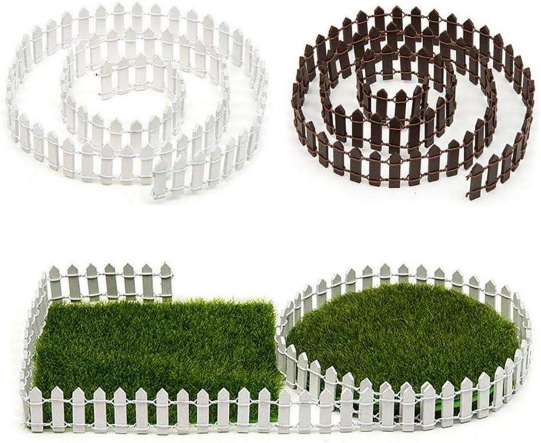 Miniatur Zaun Gartendekor, 1 m Miniatur-Fee-Garten Holz-Zaun