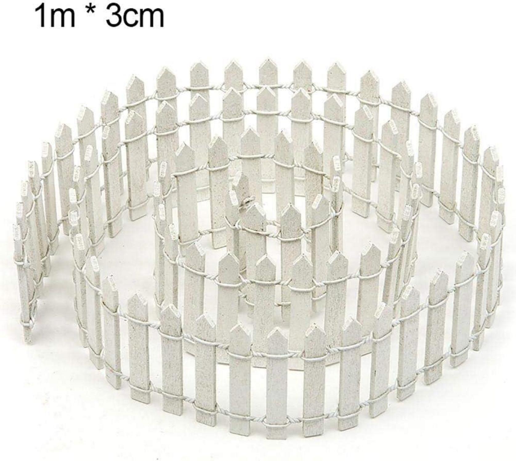 Miniatur Zaun Gartendekor 1 M Holz-Zaun Terrarium Puppen DIY-Dekor 90 * 3cm