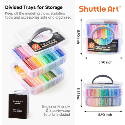 60er Set Shuttle Art Polymer Clay Weich-Ton-Set 1,65 kg mit
