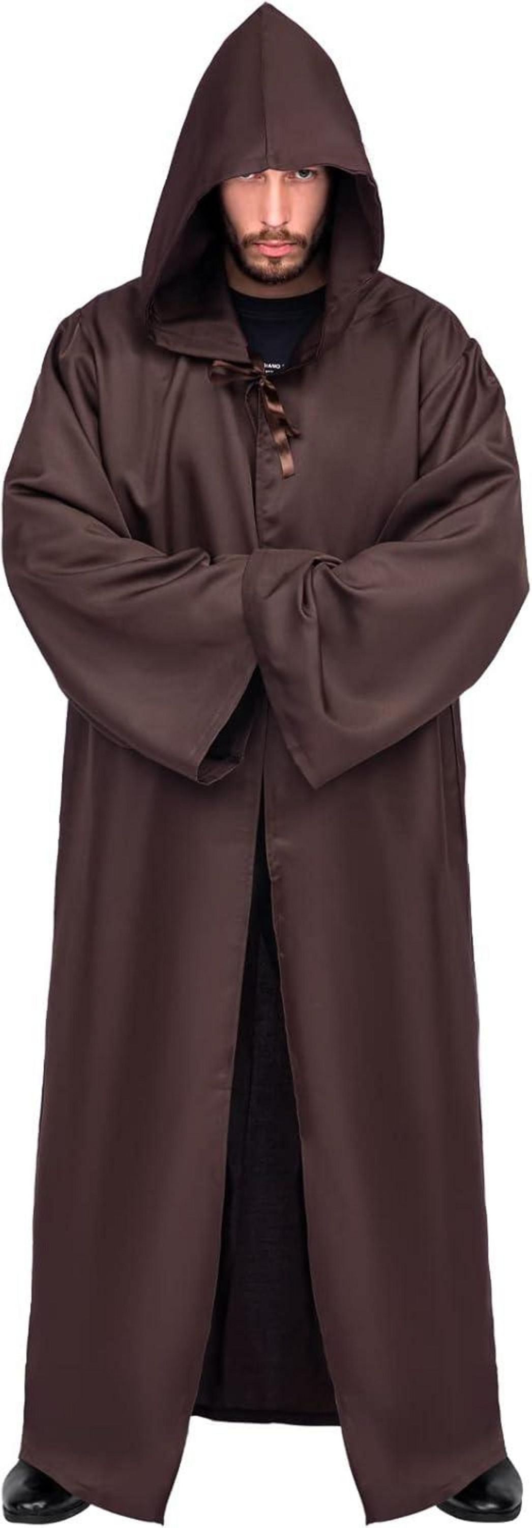 Umhang mit Kapuze Halloween Cosplay Kostüm Erwachsene Braun