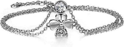 925 Sterlingsilber Armband mit Zirkonia Anhänger für Damen