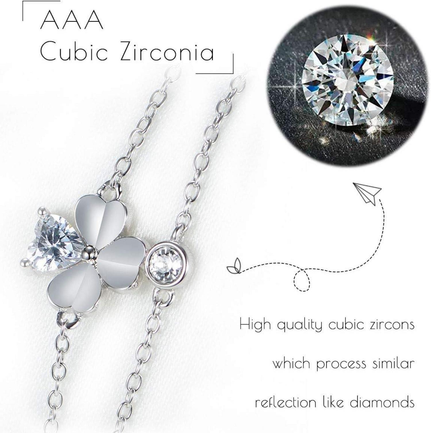 925 Sterlingsilber Armband mit Zirkonia Anhänger für Damen
