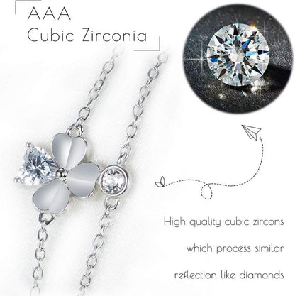 925 Sterlingsilber Armband mit Zirkonia Anhänger für Damen