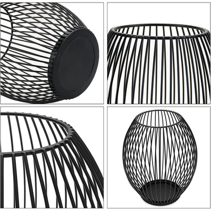 Ovale Kerzenständer 2er Set Metall Vintage Deko 14x15.5cm