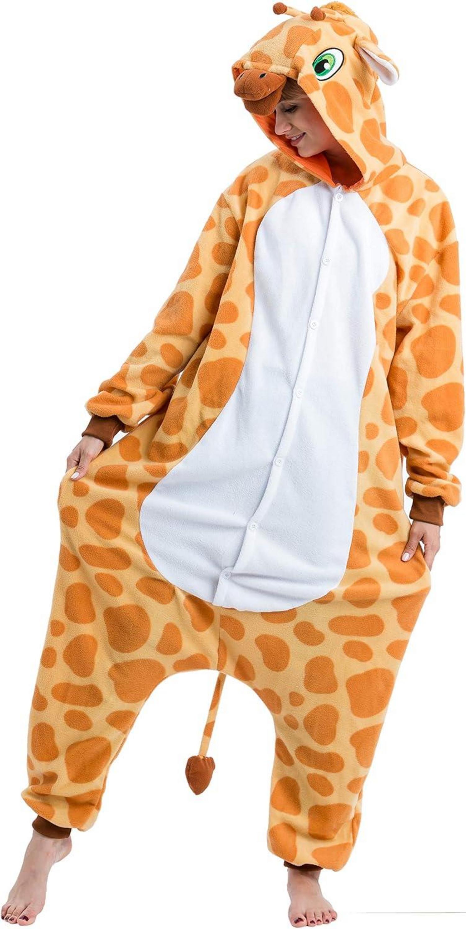 Giraffe Tierkostüm Plüsch Pyjama Jumpsuit Halloween Kostüm S