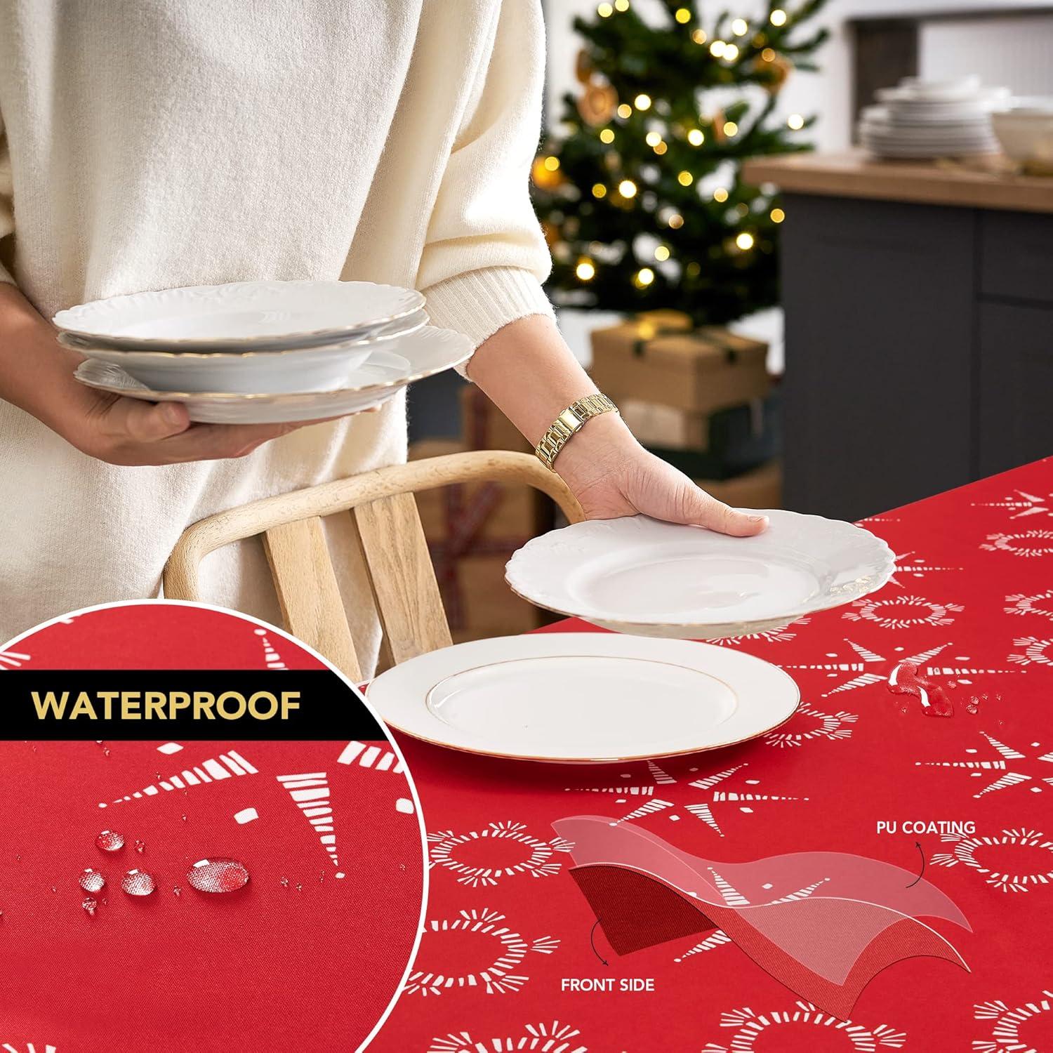 Wasserabweisende Weihnachtstischdecke mit Lotuseffekt 130x160 cm