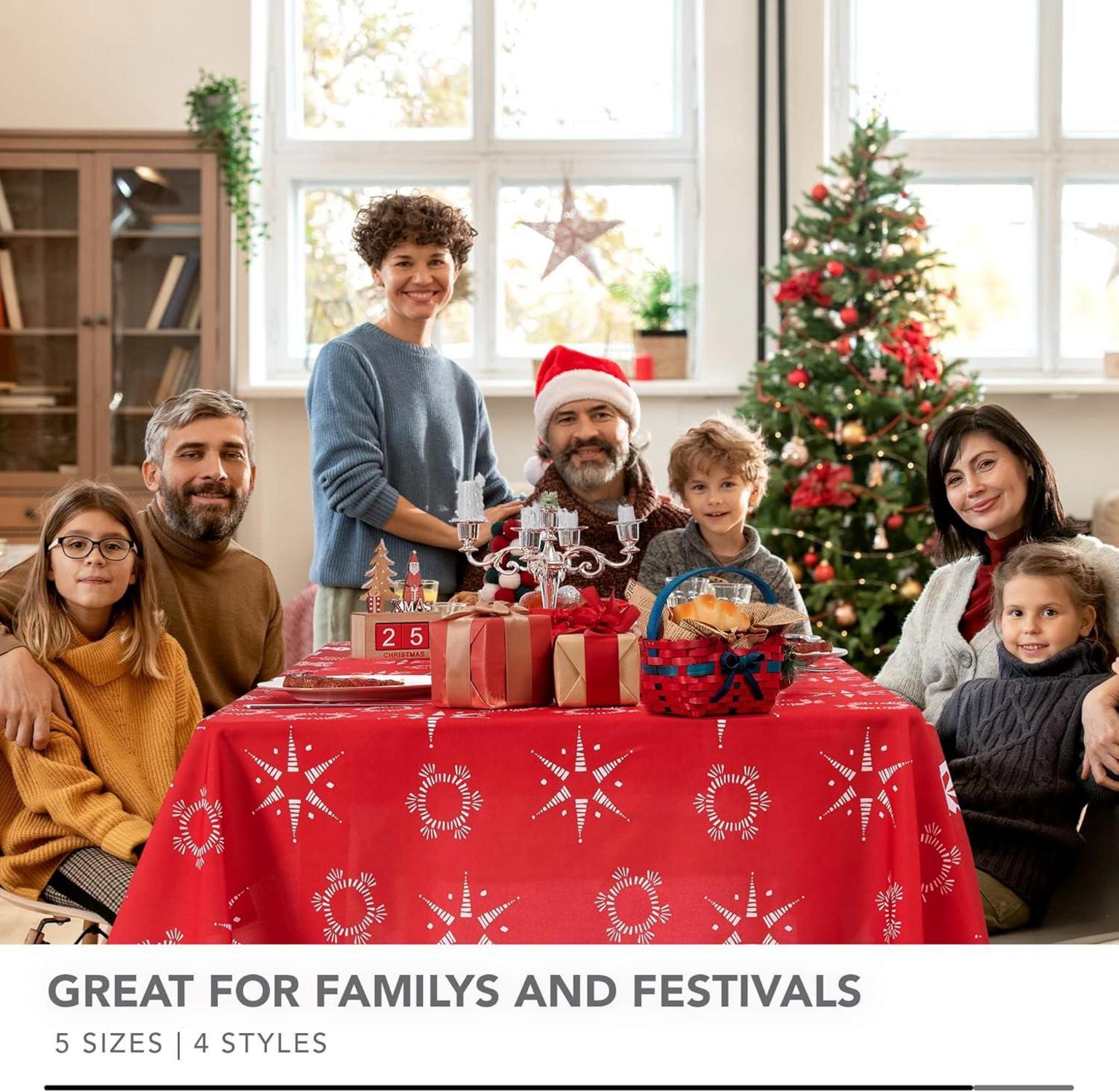 Weihnachtstischdecke Lotuseffekt wasserabweisend Sterne 130x160 cm