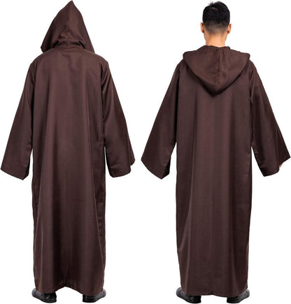 Umhang mit Kapuze Herren Robe Halloween Cape Karneval Fasching XL