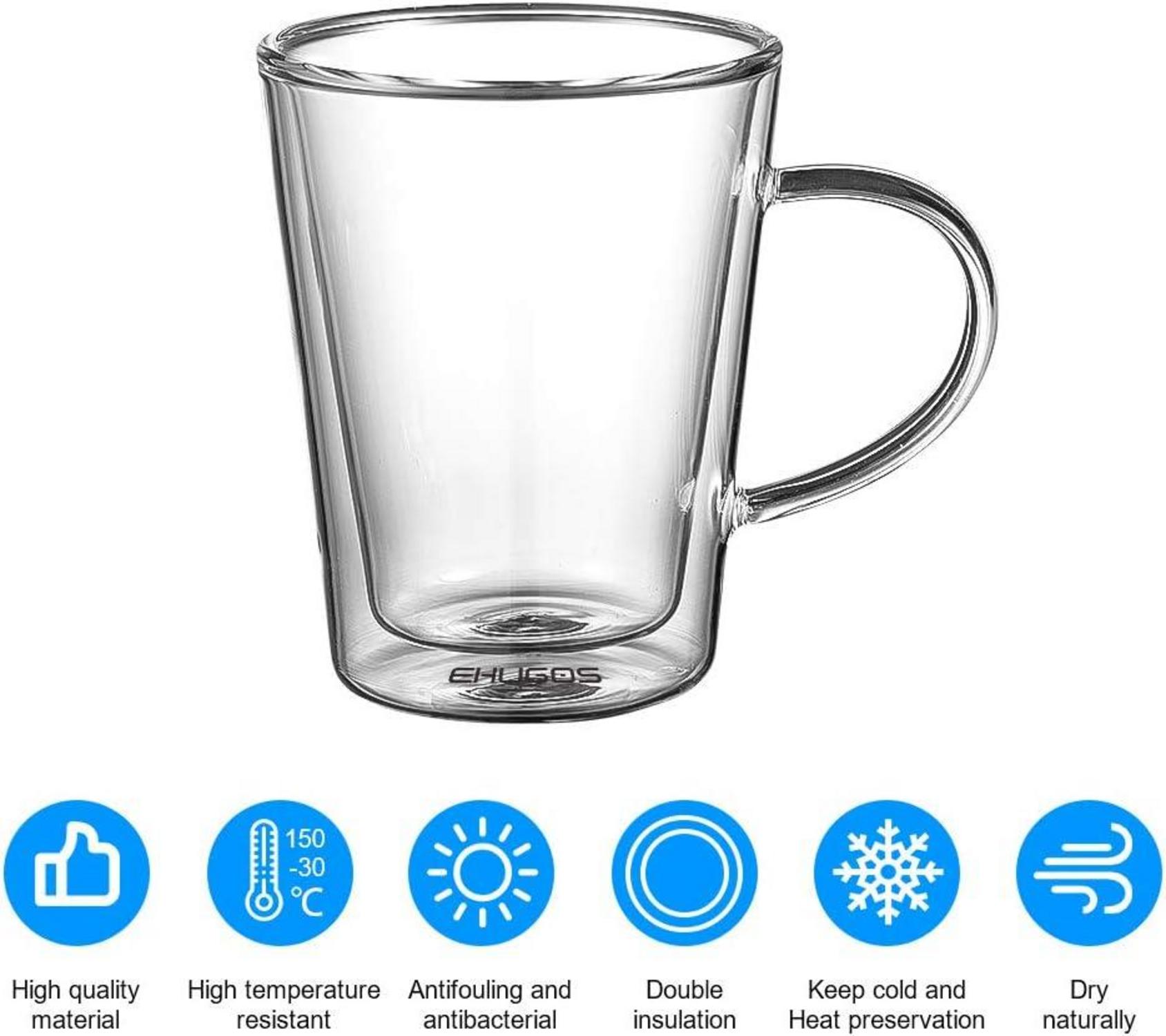 Doppelwandige Latte Macchiato Gläser Set 300 ml