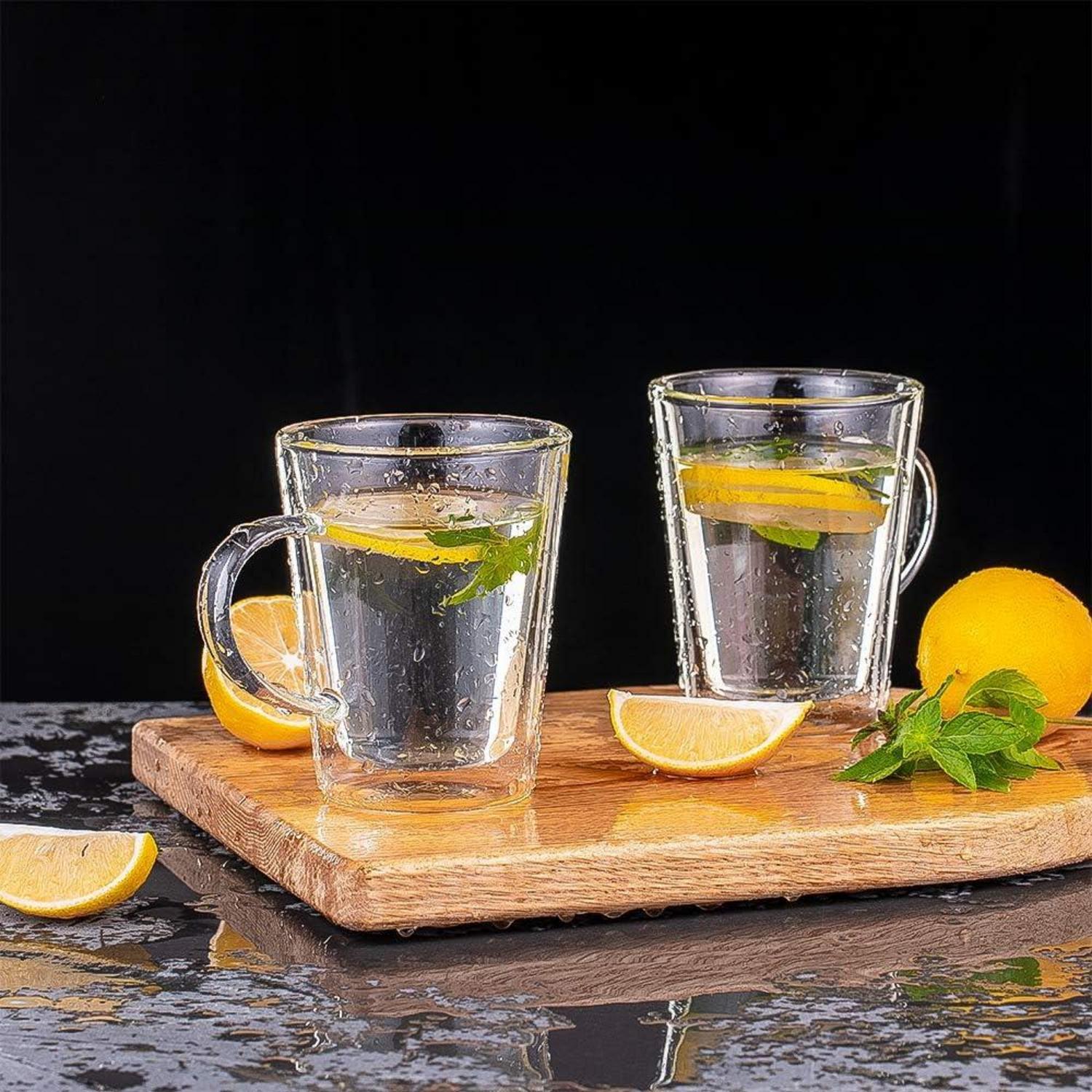 Ehugos Latte macchiato Gläser 300ml doppelwandig Borosilikat Teegläser