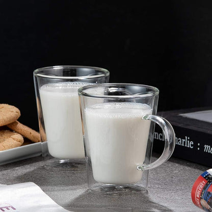 Ehugos Latte Macchiato Gläser, 300 ml Doppelwandige Kaffeegläser