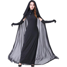 Halloween Kostüm Damen Geisterbraut - Schwarzes Horror Kleid Set