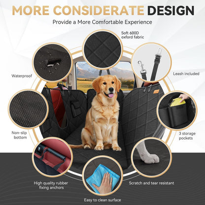 Looxmeer Hundedecke Auto Wasserdicht 137x147 cm Schwarz