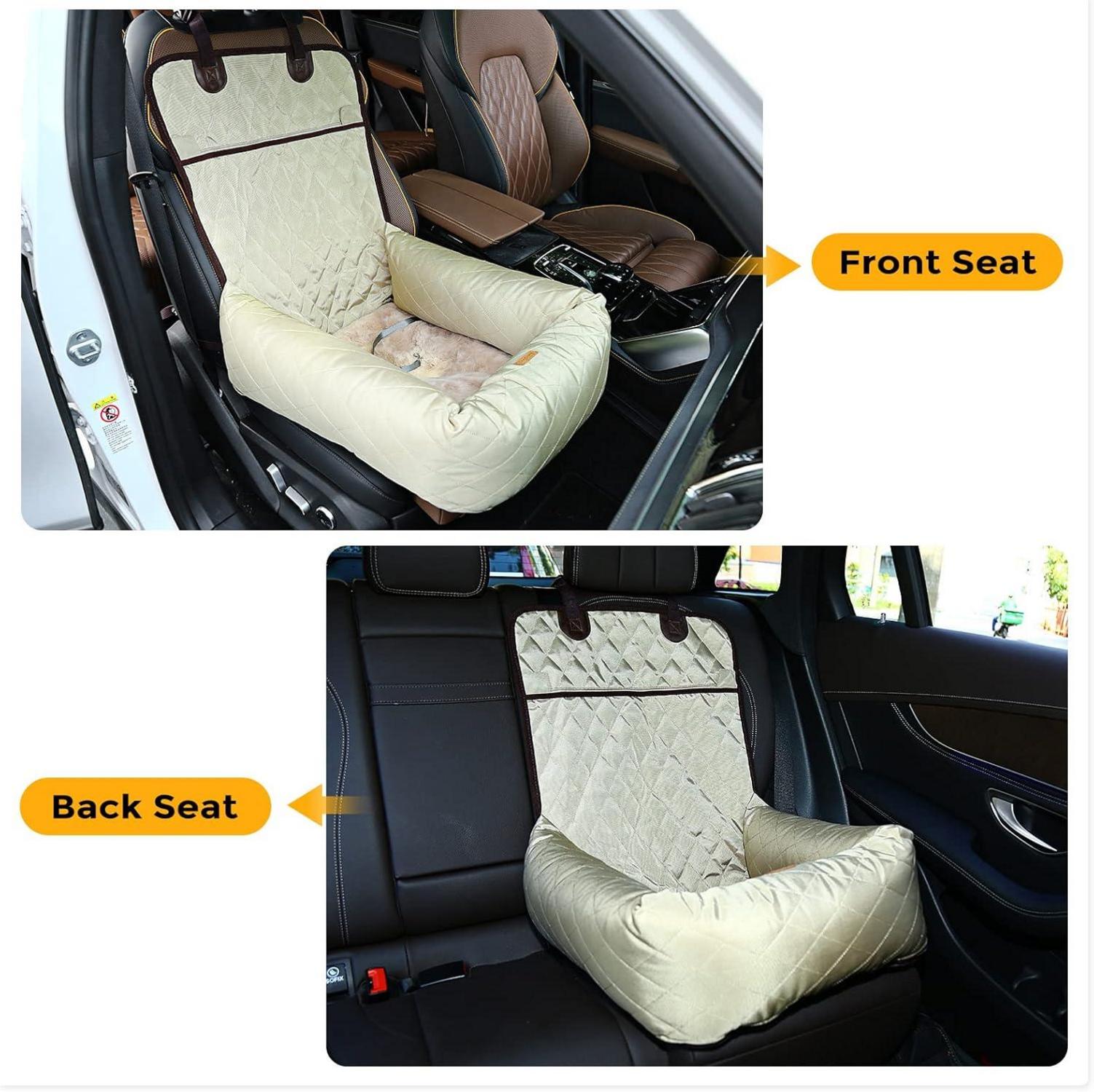 Hundesitz Auto Sicherheit Hundebett Beige waschbar Premium-Qualität
