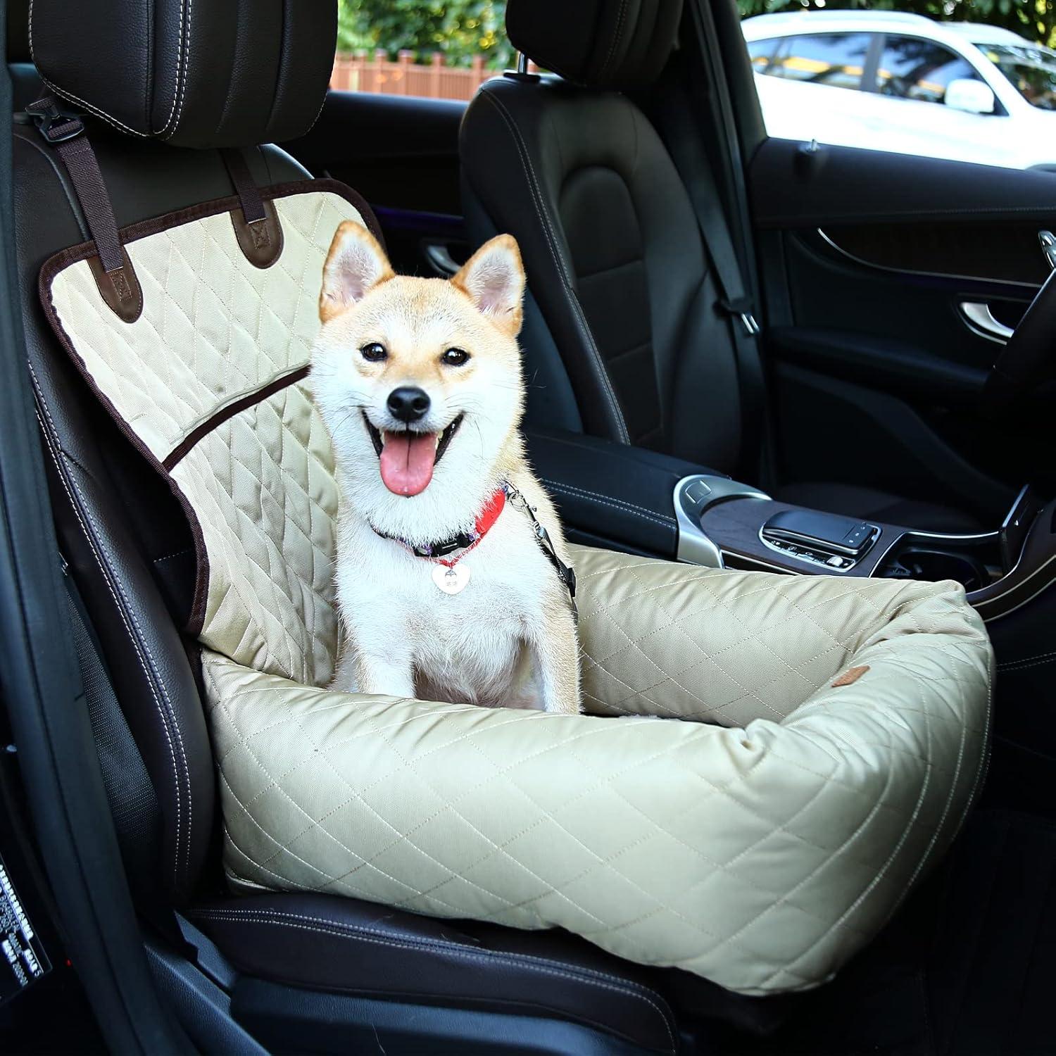 Hundesitz Auto Sicherheit Hundebett Beige waschbar Premium-Qualität