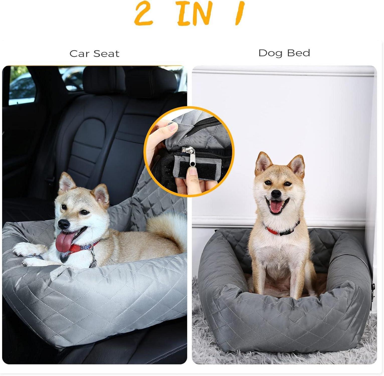 HAPPY HACHI Hundebett Autositzbezug Booster Seat Grau