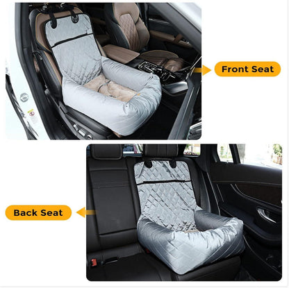 HAPPY HACHI Hundebett Autositzbezug Pet Car Booster Seat 2 in 1 Grau