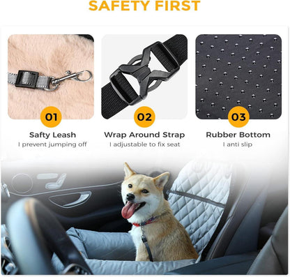 Auto Hundebett Autositzbezug Pet Car Booster Seat Grau