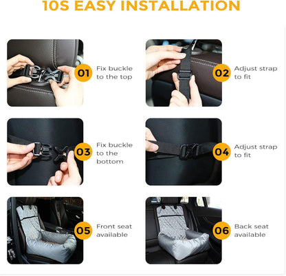 Auto Hundebett Autositzbezug Pet Car Booster Seat Grau