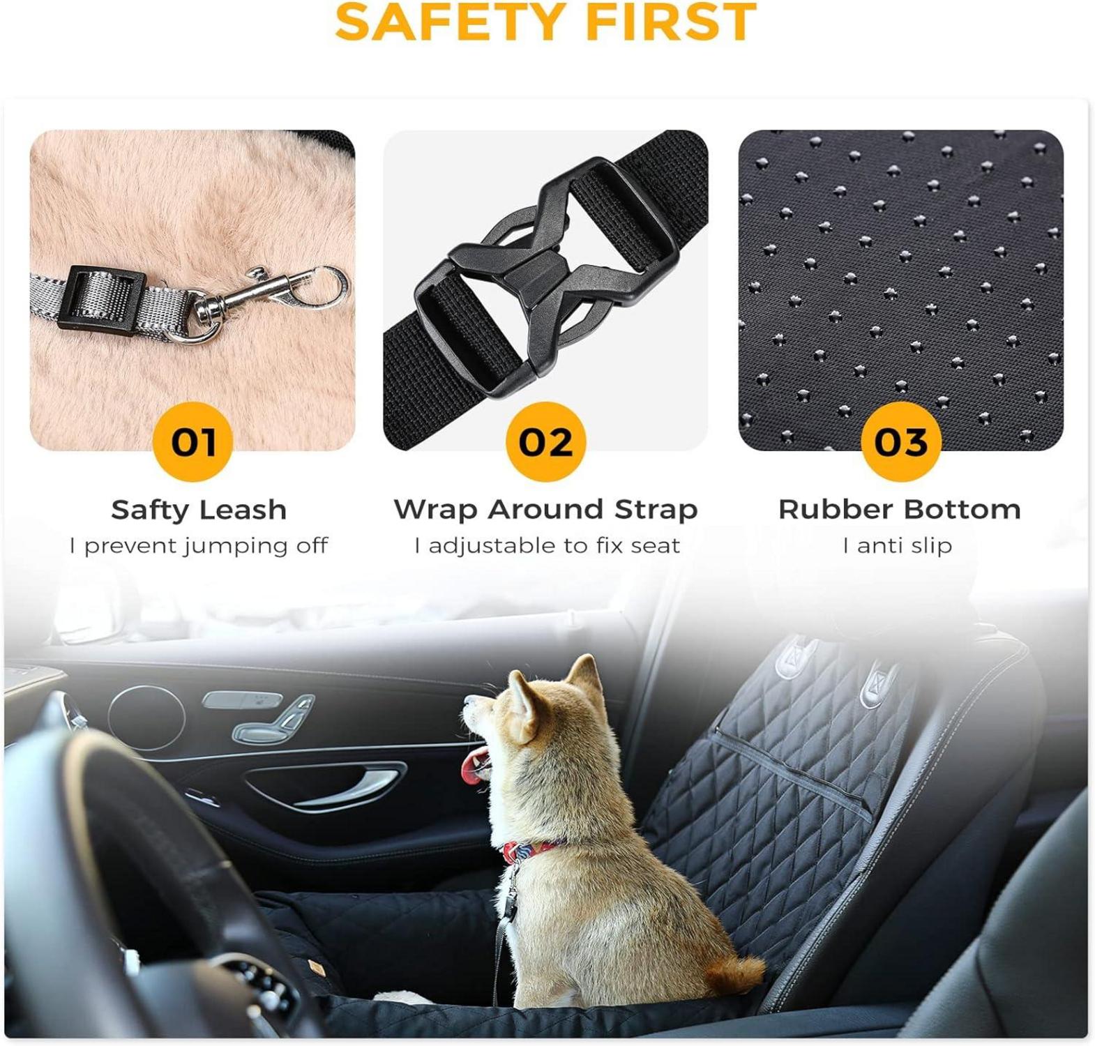 Hundebett Autositzbezug Pet Car Booster Seat Schwarz 2in1 Schutz Lookout