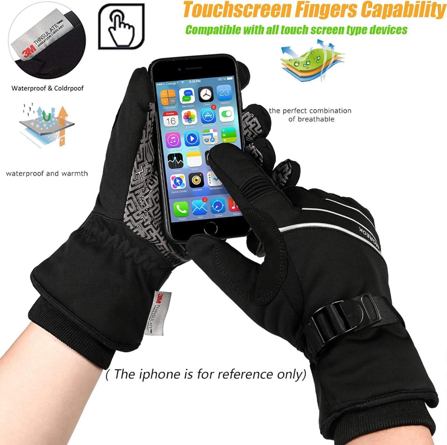 BIKINGMOREOK Winterhandschuhe -30°F 3M Thinsulate Wasserdicht Touchscreen