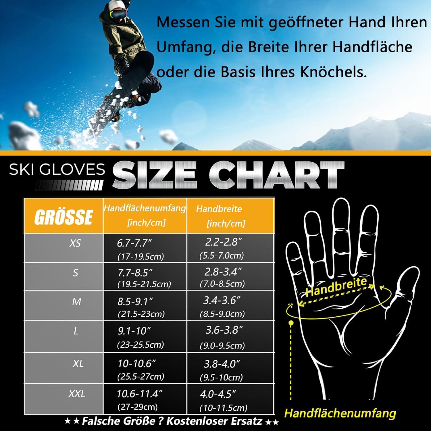 Winterhandschuhe -30°F 3M Thinsulate Skihandschuhe Wasserdicht