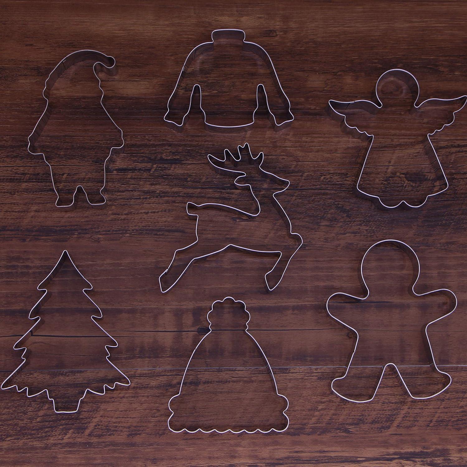 Weihnachts Ausstechformen Set 7-teilig Edelstahl Santa Rentier Lebkuchenbaum