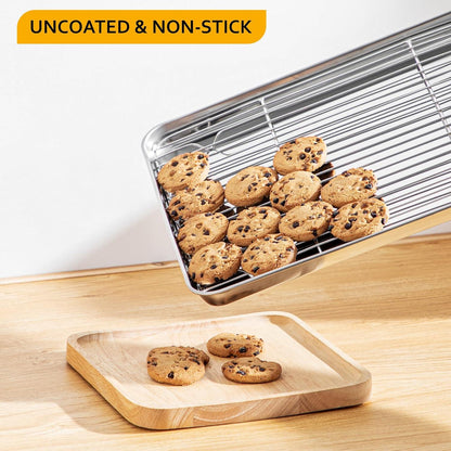 Backblech Auskühlgitter 2 Pfannen 2 Gitter Edelstahl Ofenblech