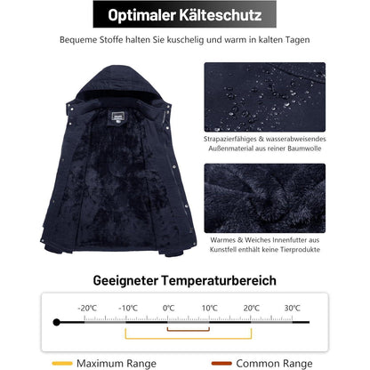 KEFITEVD Herren Winterparka Fleece Gefüttert Kapuze Viele
