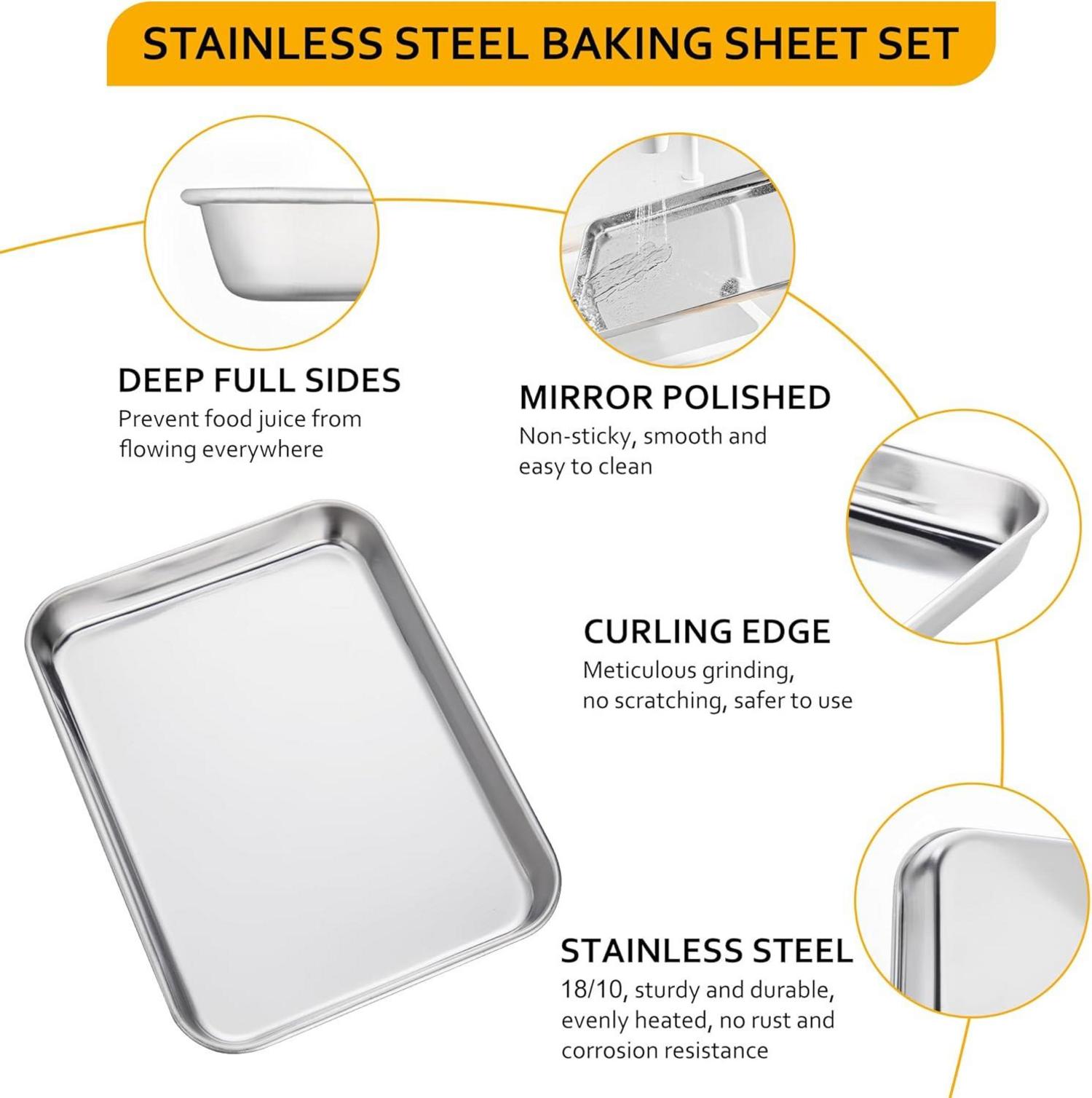 Backblech Edelstahl Ofen Kuchenblech Ungiftig Rostfrei Leicht zu