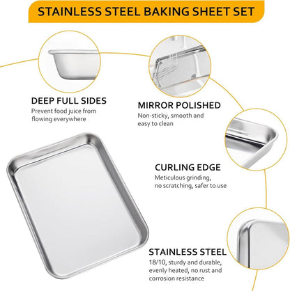 Backblech Edelstahl Ofen Kuchenblech Ungiftig Rostfrei Leicht zu