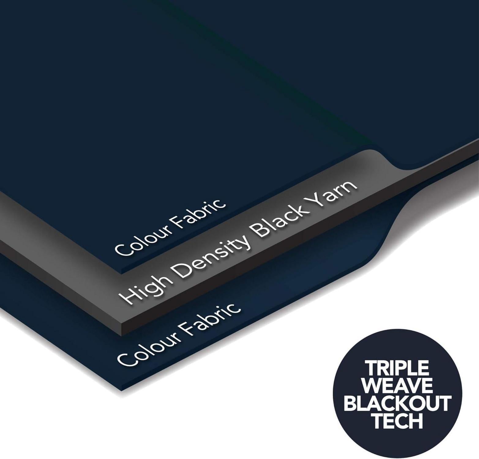 Blickdichte Verdunkelungsvorhänge Geometrie Muster dunkelblau 229x117