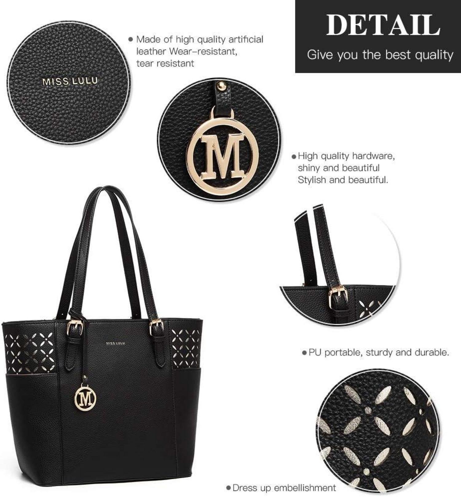 Elegante große Damenhandtasche mit Laser-Gravur & verstellbarem