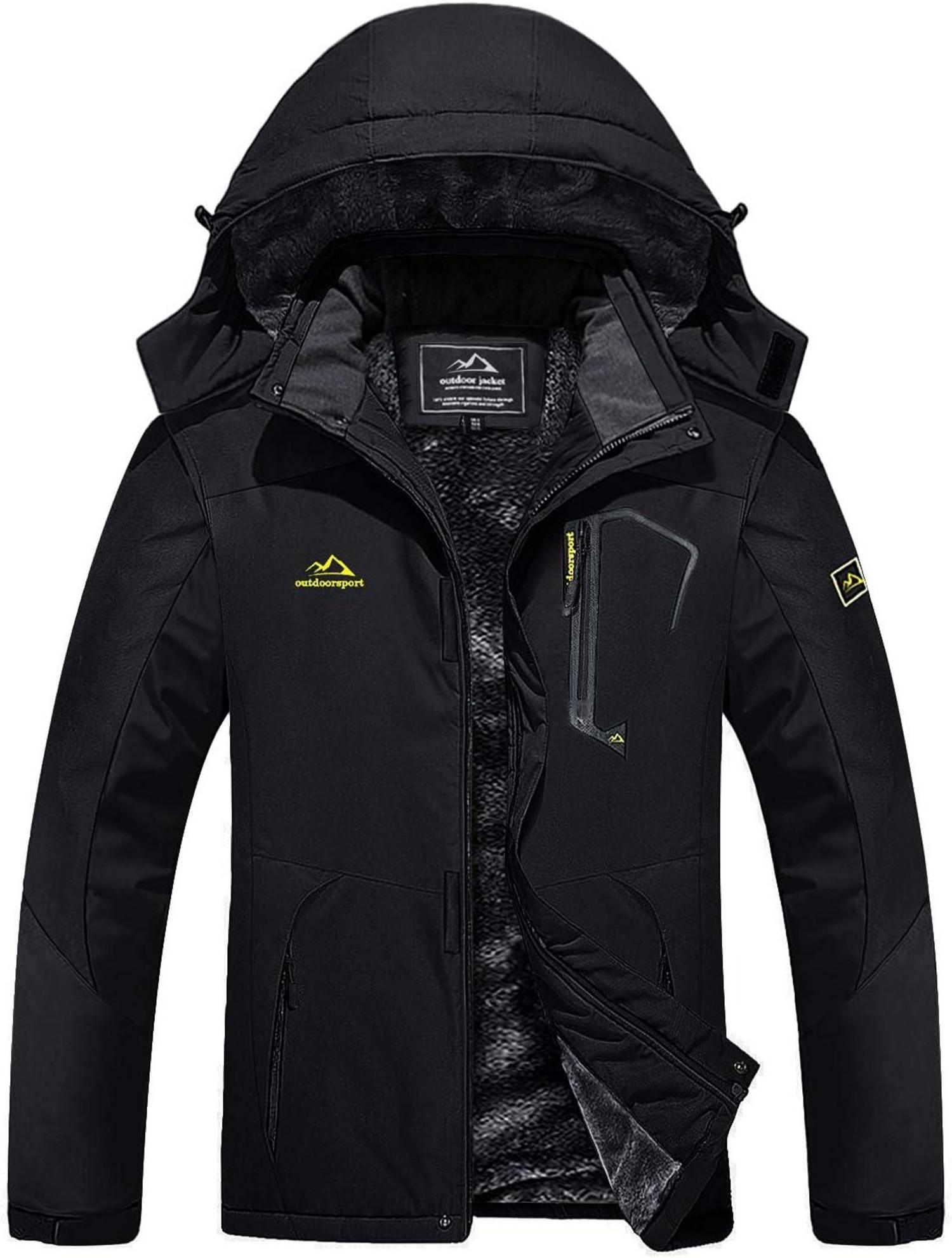 Wasserdichte Herren Winter Skijacke mit Fleece-Futter und abnehmbarer