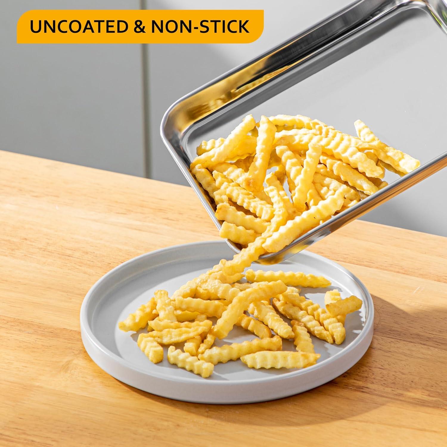 Backblech 4er-Set Edelstahl Ofen Kuchenblech Rostfrei