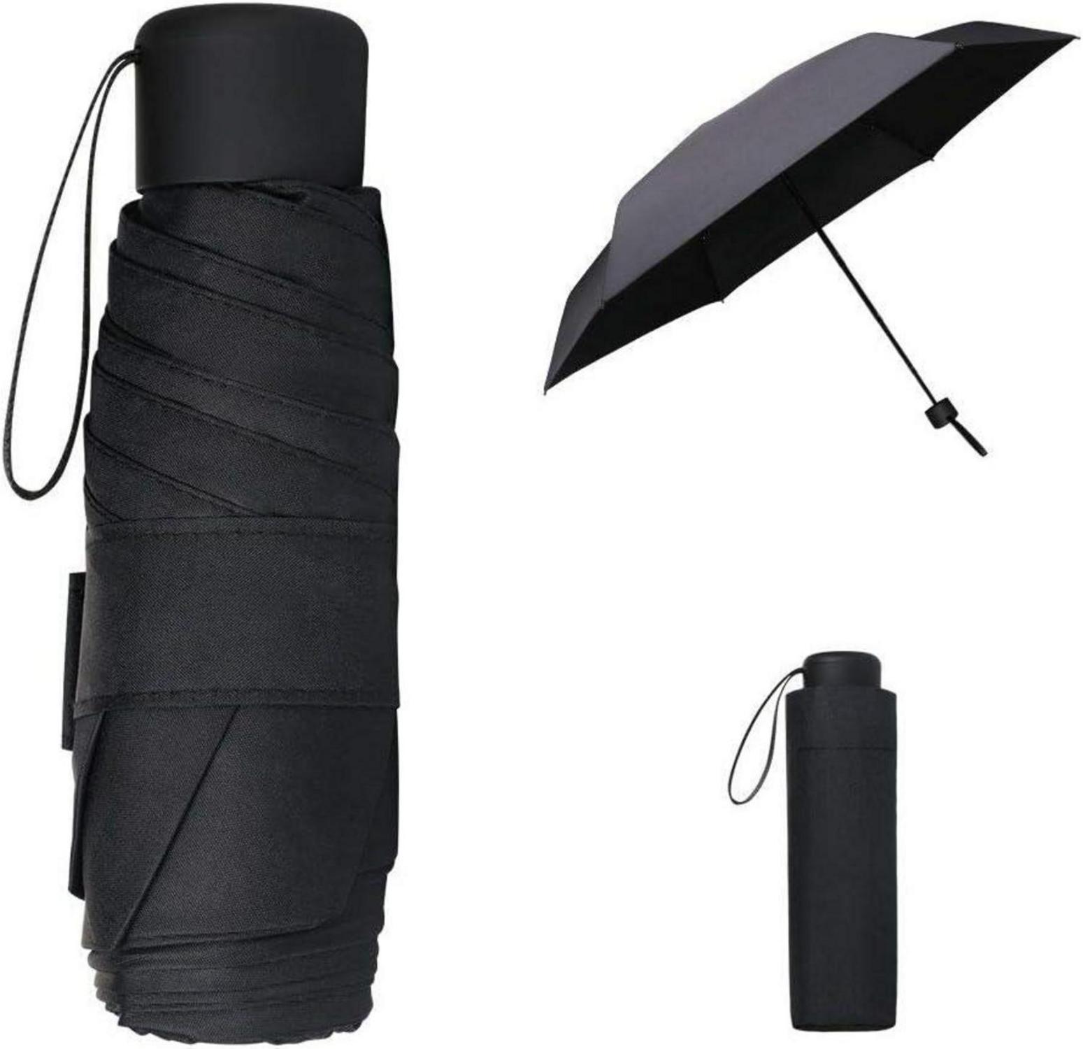 Taschenschirm Ultraleicht Mini Umbrella UV-Regenschirm 6 Rippen Stabil