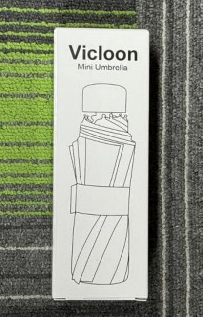 Taschenschirm Schwarz UV Regenschirm Leicht Kompakt Vicloon