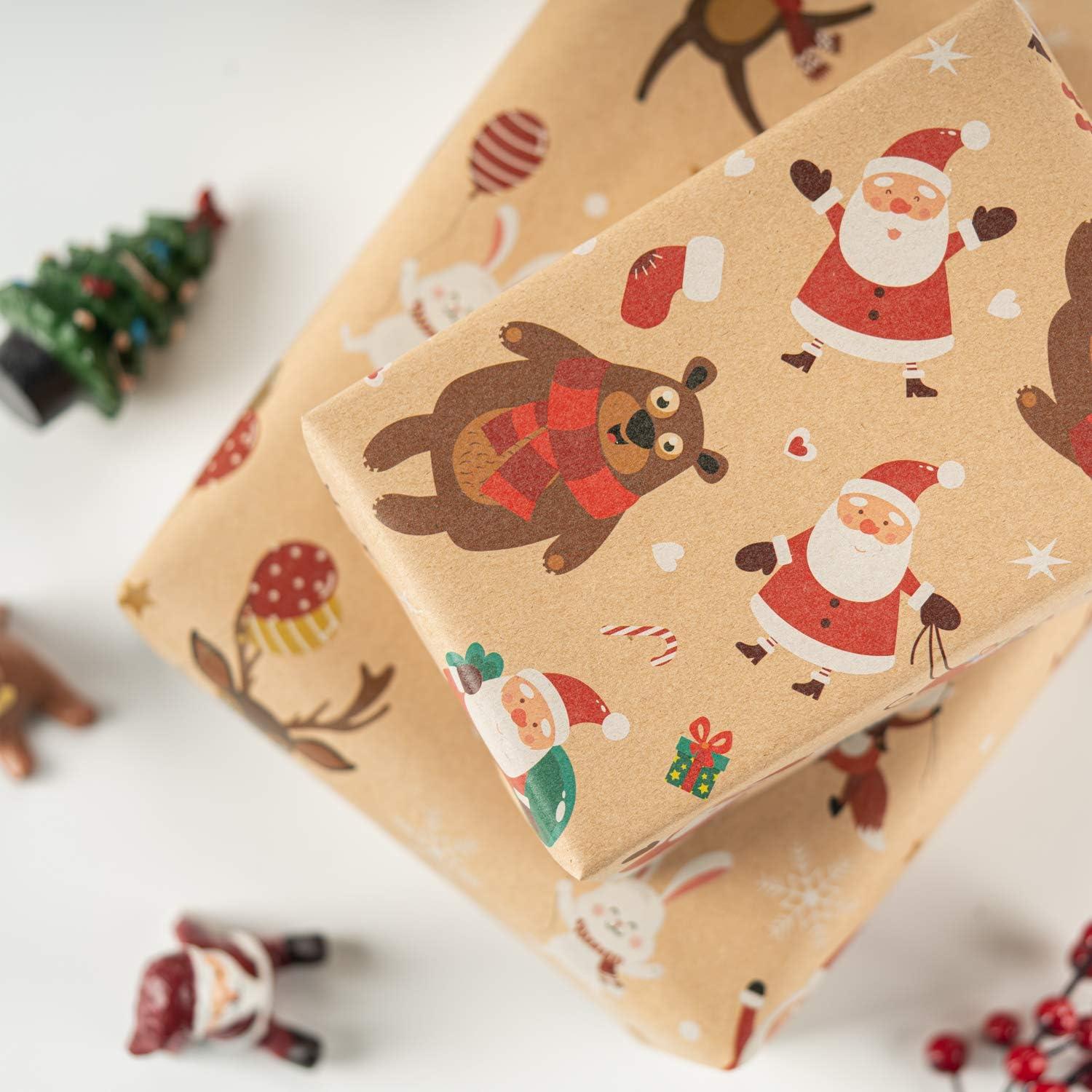 Weihnachtsgeschenkpapier 6 Blätter Weihnachtselemente 44,5x76 cm 6S