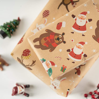 Weihnachtsgeschenkpapier 6 Blätter Weihnachtselemente 44,5x76 cm 6S