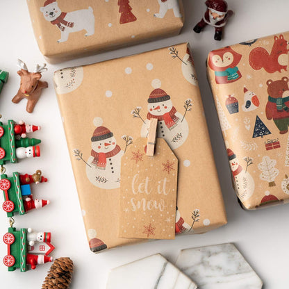 Weihnachtskraft-Geschenkpapierblatt Weihnachtselement Kollektion 6 Blätter Rot